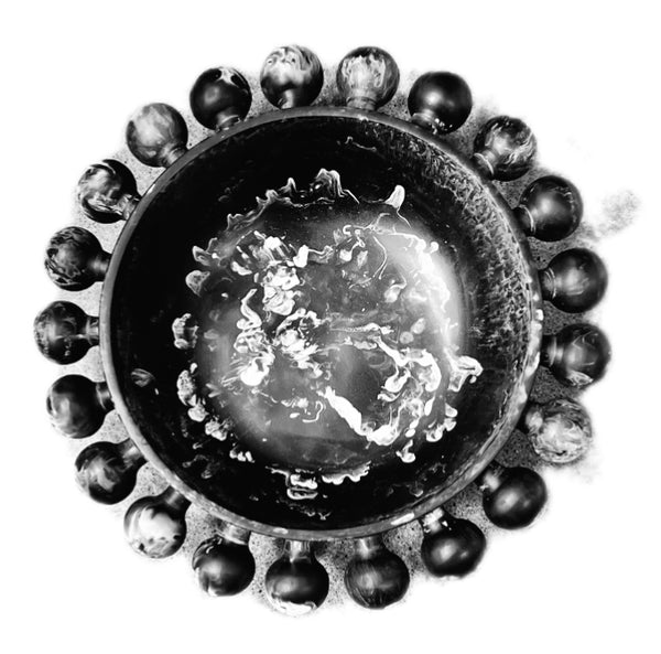 Black Bubble Marble Bowl - Resin