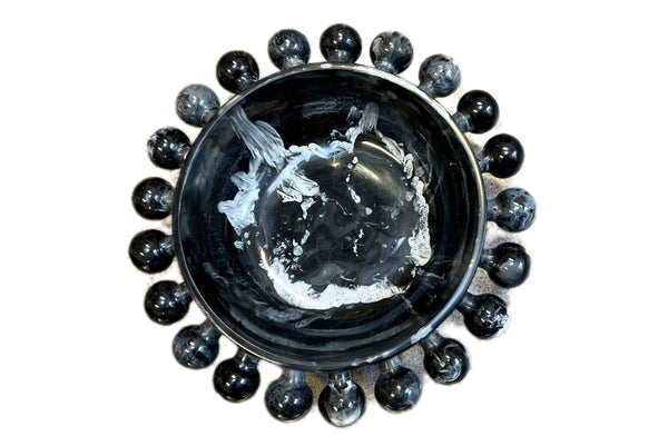 Black Bubble Marble Bowl - Resin