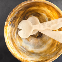 Load image into Gallery viewer, Large Hand Poured Resin Salad Serving Bowl &amp; White Server