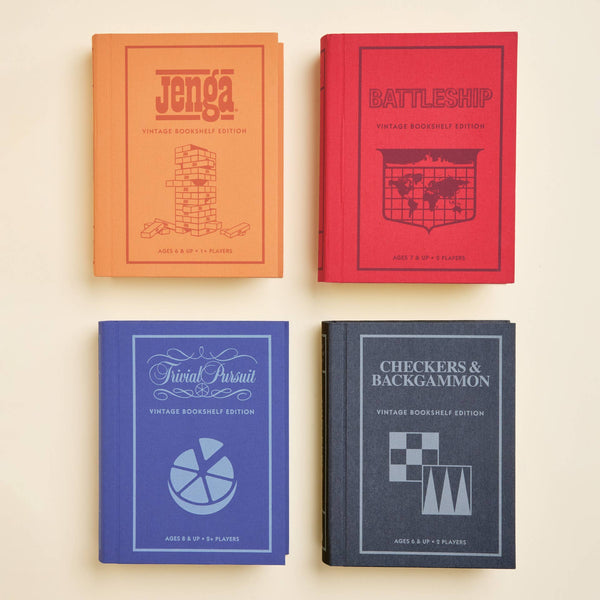 4-Pack Vintage Bookshelf Assortment of Classic Board Games
