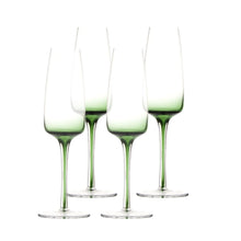 Load image into Gallery viewer, Gem Emerald Flute Glass 200 ml, Set of 4