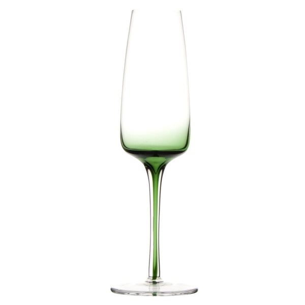Gem Emerald Flute Glass 200 ml, Set of 4