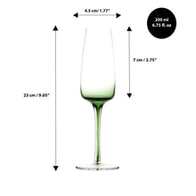 Load image into Gallery viewer, Gem Emerald Flute Glass 200 ml, Set of 4