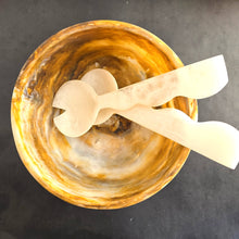 Load image into Gallery viewer, Large Hand Poured Resin Salad Serving Bowl &amp; White Server