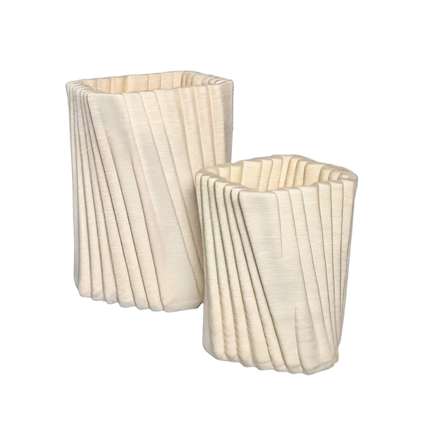 Square Ceramic Off-White Vase