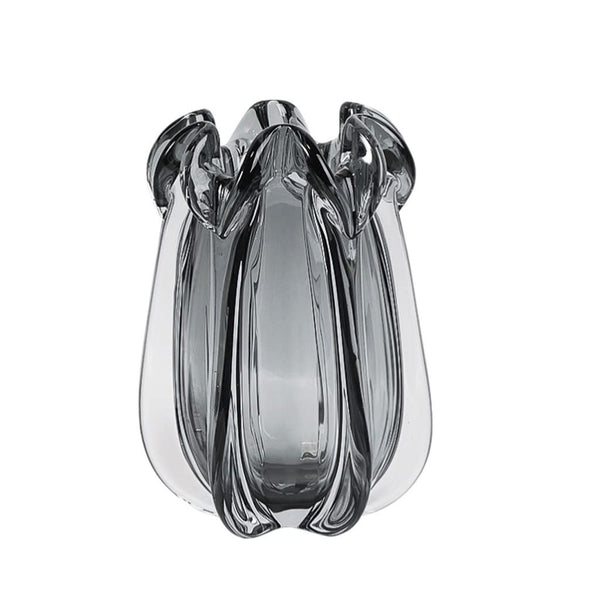 Exquisite Crystal Glass Bud Vase with Curl Edge