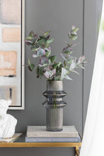 Load image into Gallery viewer, S/2 D5.9x12" Fluted Vases w/ Ribbed Design - Clear/Blue