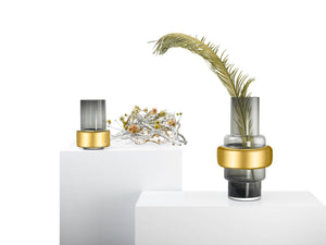 Retro Design Glass Vase 18k - XXL Gold