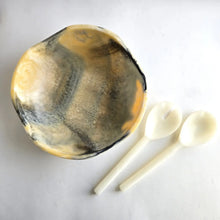 Load image into Gallery viewer, Wavy Resin Salad Serving Bowl &amp; Matching Server