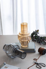 Load image into Gallery viewer, D7.7x13.8" Geometric Amber Luster Clear Accent Vase