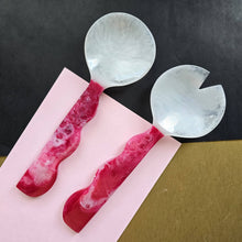 Load image into Gallery viewer, 2 Colors, Hand Poured Resin Salad Serving Set -  Serving Set