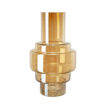 Load image into Gallery viewer, Geometric Amber Luster Clear Accent Vase