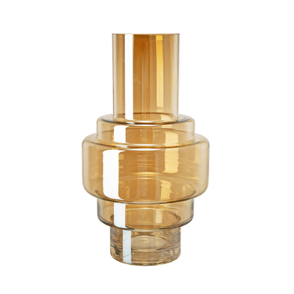 Geometric Amber Luster Clear Accent Vase