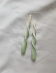 Ribbon Tappered Candles Set