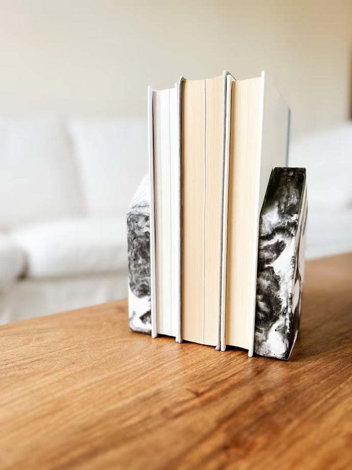 Concrete Marble Bookends Set of 2