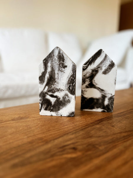 Concrete Marble Bookends Set of 2