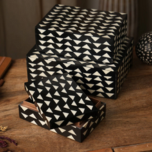 Load image into Gallery viewer, Decorative Brown &amp; Black Polca-Dot Box Set Of 3