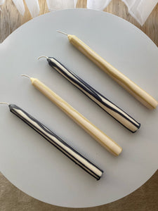 Charcoal Abstract Drip Candle Set