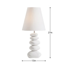 Load image into Gallery viewer, Oslo Ceramic White Stacked Stone Table Lamp