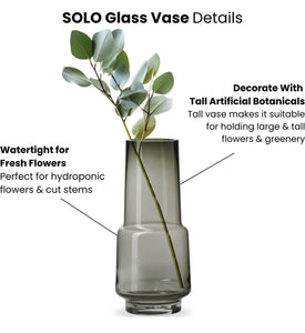 SOLO SMOKE GLASS VASE