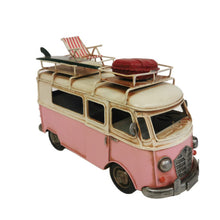 Load image into Gallery viewer, Vintage Pink Metal Bus Decor