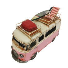 Load image into Gallery viewer, Vintage Pink Metal Bus Decor