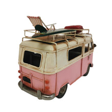 Load image into Gallery viewer, Vintage Pink Metal Bus Decor
