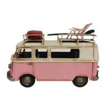 Load image into Gallery viewer, Vintage Pink Metal Bus Decor