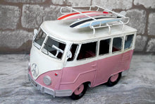 Load image into Gallery viewer, Vintage VW Bus Metal Model - Pink &amp; Blue