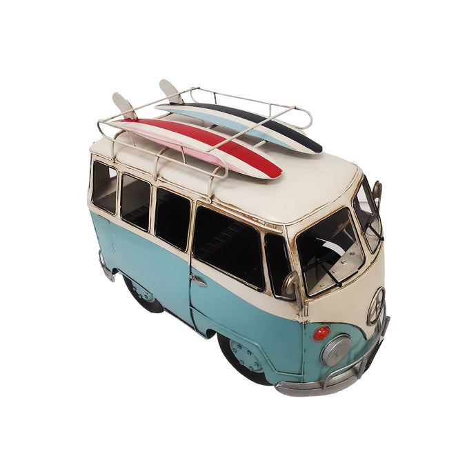 Vintage VW Bus Metal Model - Pink & Blue