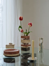 Load image into Gallery viewer, Pila Vase Red Travertine, Rosso, Travertine and Emperador