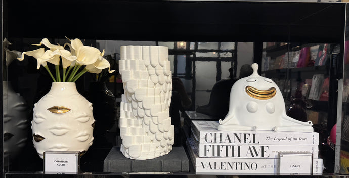 3D Layered Design White Vase