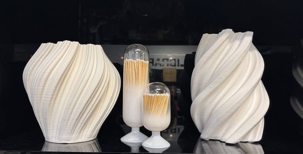 Geometric White Vase