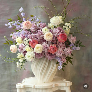 Geometric White Vase
