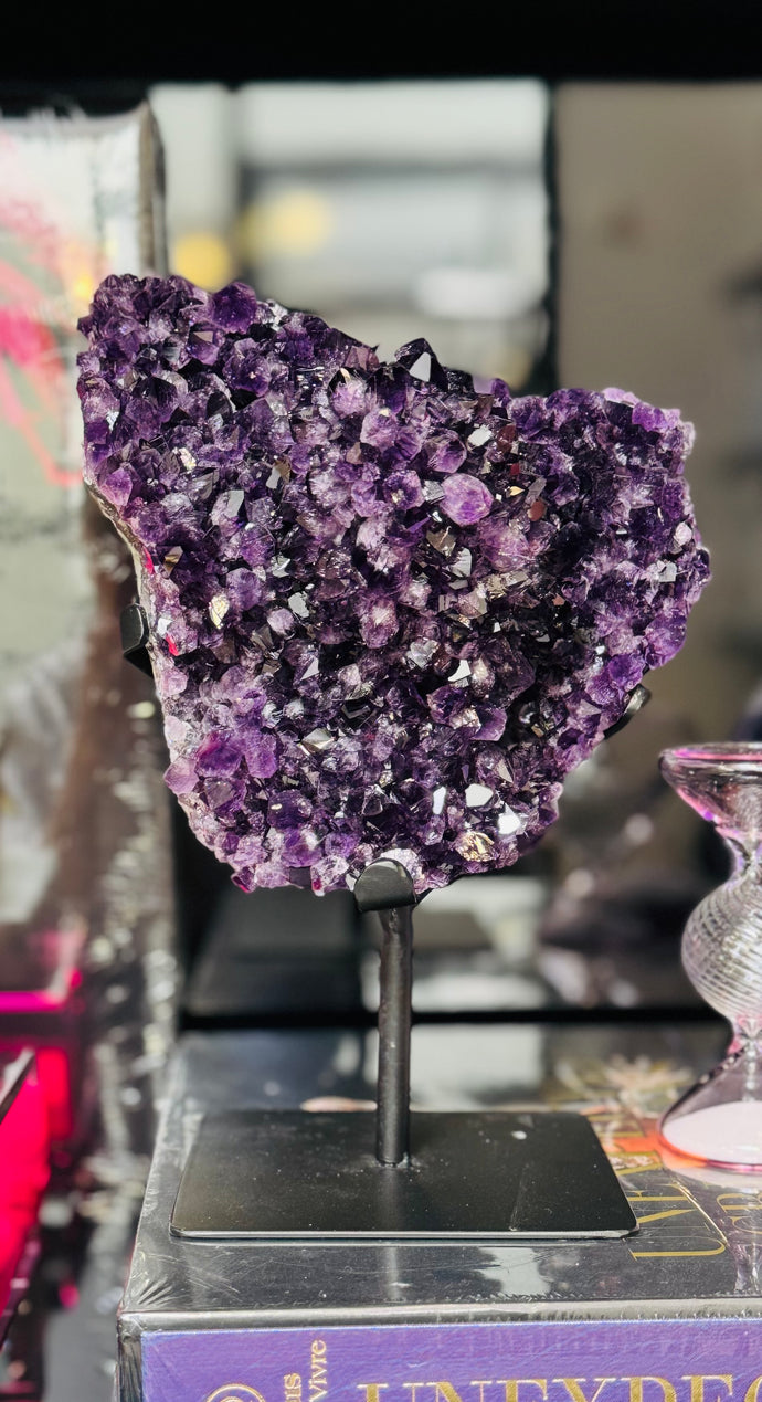One of a Kind Crystal with base - Amethyst