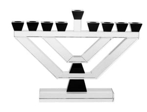 CRYSTAL MENORAH - Large ( Oil or Candles)