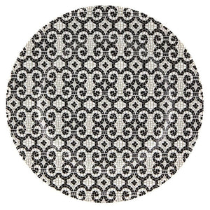 CALCADA PORTUGUESA SET OF 4 DESSERT PLATES IN WHITE & BLACK