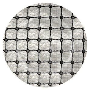 CALCADA PORTUGUESA SET OF 4 DESSERT PLATES IN WHITE & BLACK