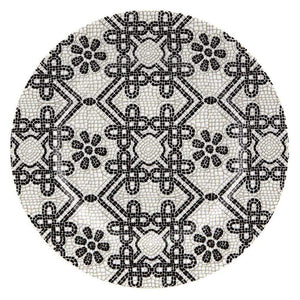 CALCADA PORTUGUESA SET OF 4 DESSERT PLATES IN WHITE & BLACK