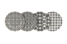 Load image into Gallery viewer, CALCADA PORTUGUESA SET OF 4 DESSERT PLATES IN WHITE &amp; BLACK