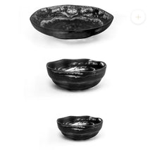 Load image into Gallery viewer, Black Swirl Set ( Platters, Bowls &amp; Serverware)