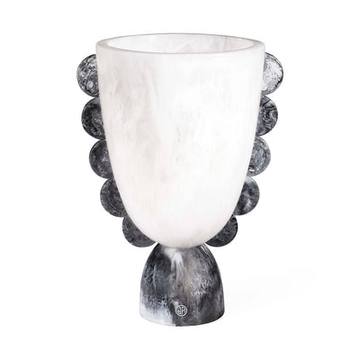 COMO BLACK & WHITE SCALLOPED URN