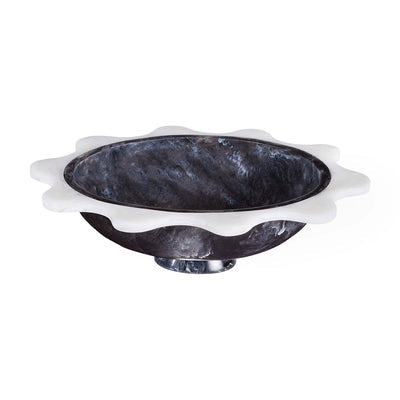 COMO BLACK & WHITE RIPPLE BOWL