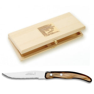 Box of 12 Berlingot Steak Knives- Capuccino Handles