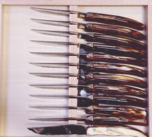 Load image into Gallery viewer, Box of 12 Berlingot Steak Knives- Capuccino Handles