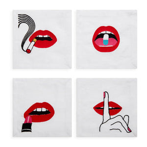 Lips Trinket Tray, Lips Cocktail Napkins & Full Dose Petite Trays