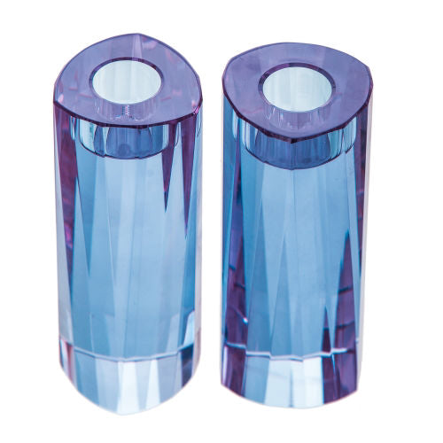 LAVENDER CRYSTAL CANDLE  STICKS (Set of 2)