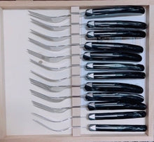 Load image into Gallery viewer, Box of 12 Berlingot Steak Fork Grey Colour Handles