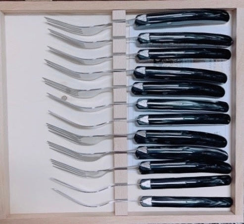 Box of 12 Berlingot Steak Fork - Grey