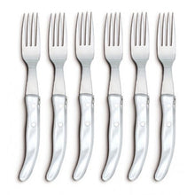 Load image into Gallery viewer, Box of 12 Berlingot Steak Fork White Colours Handles